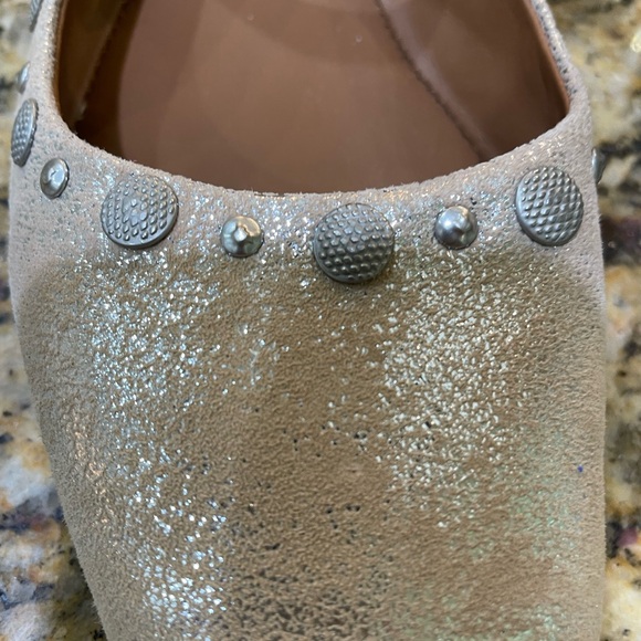 Studded Beige Mary Jane Flats - Picture 3 of 6